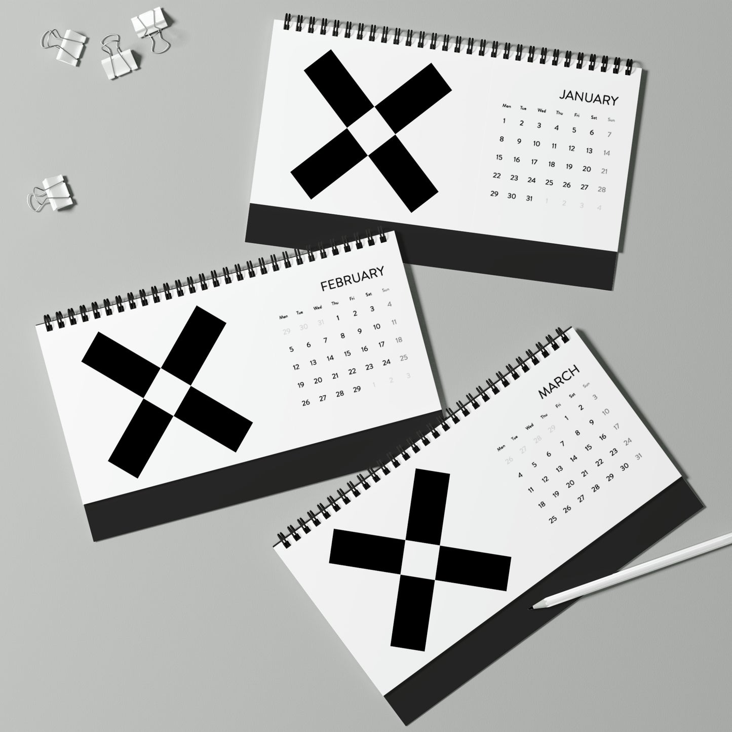 Simplex Desk Calendar (2024 grid)