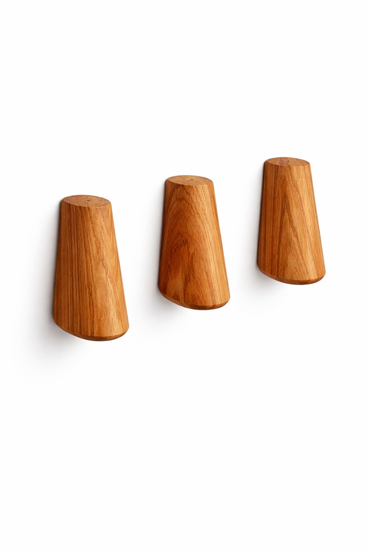 Elm Wood Coat Hooks - Set of 3