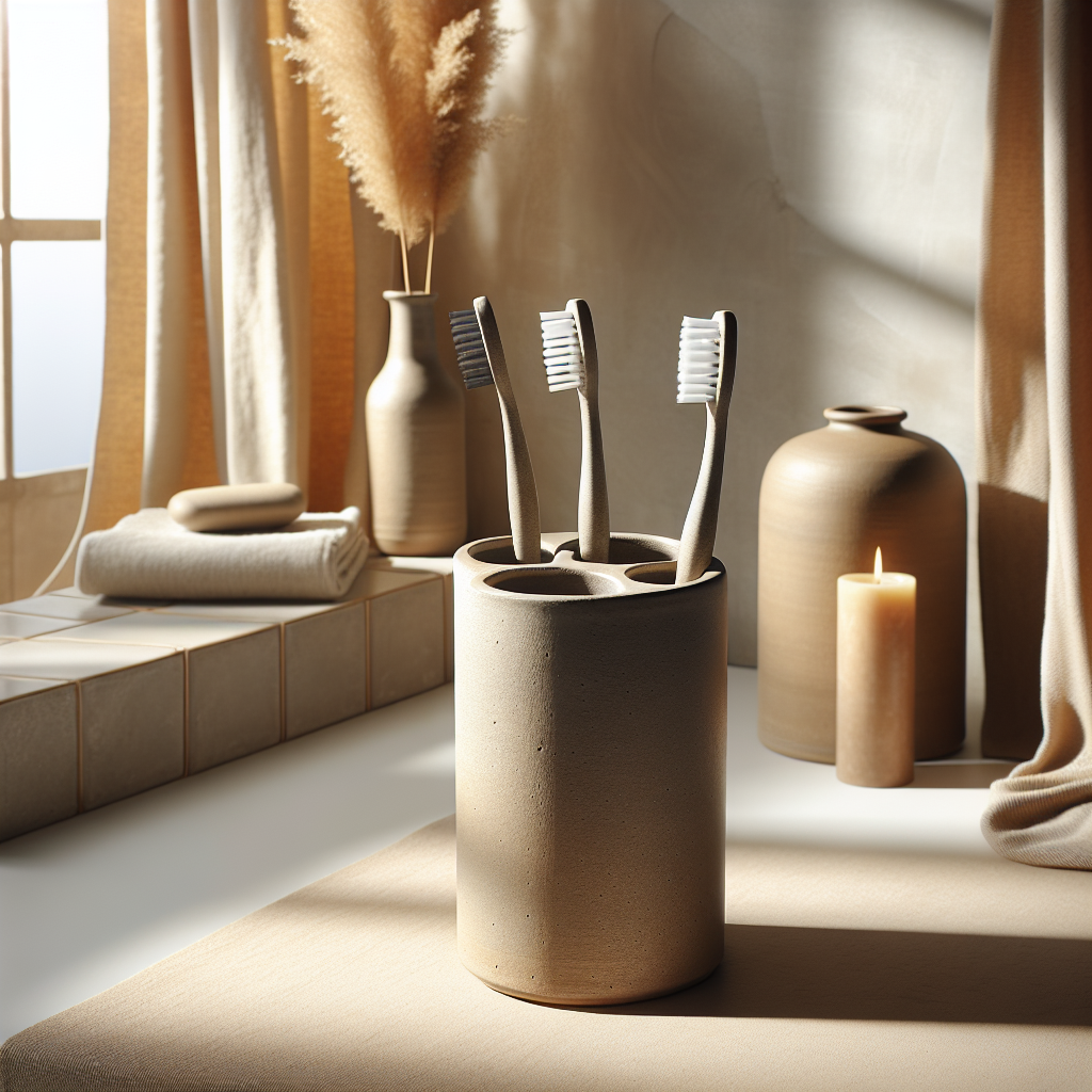 Stoneware Toothbrush Holder