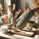 Organic Linen Oven Mitts - Pair