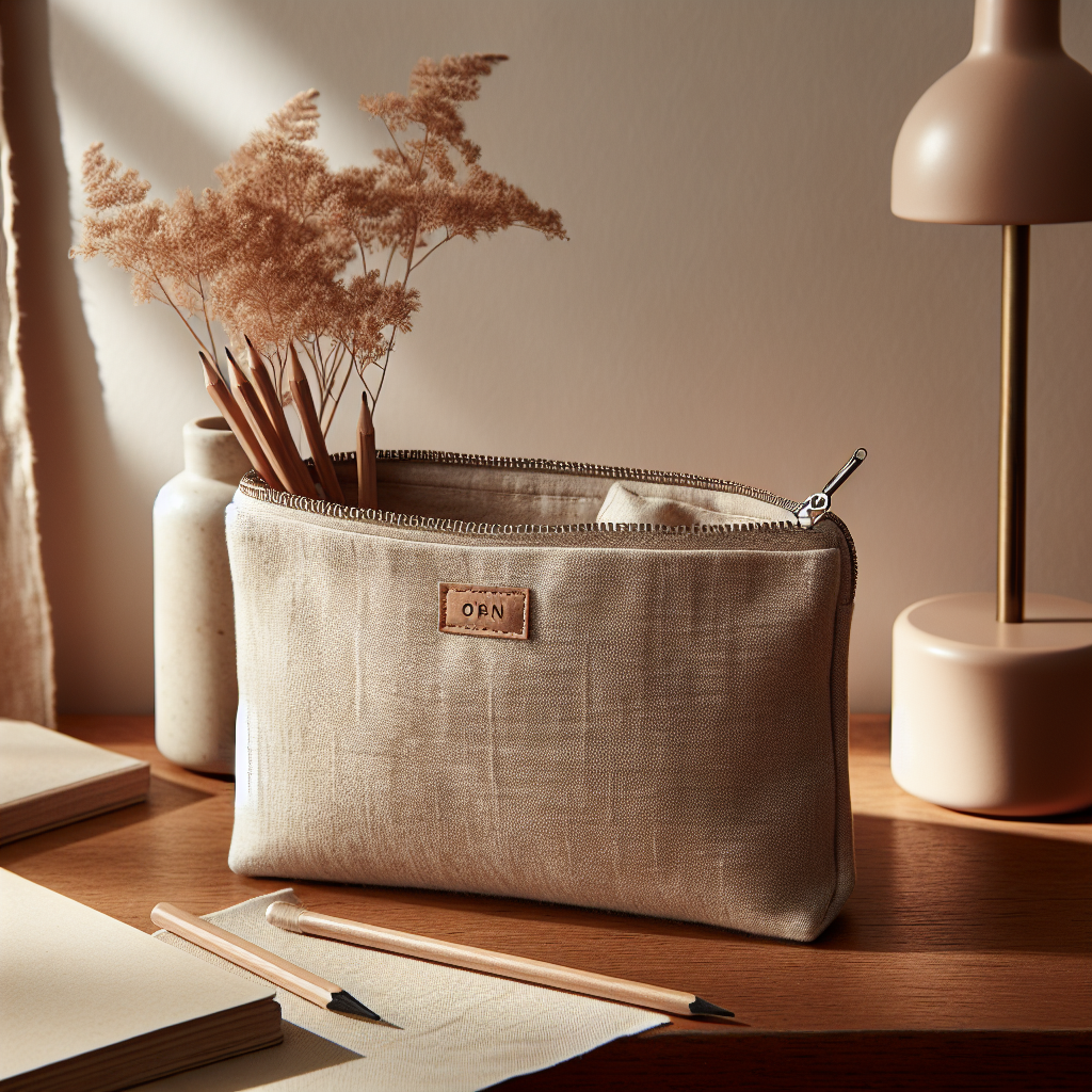 Organic Linen Pencil Case