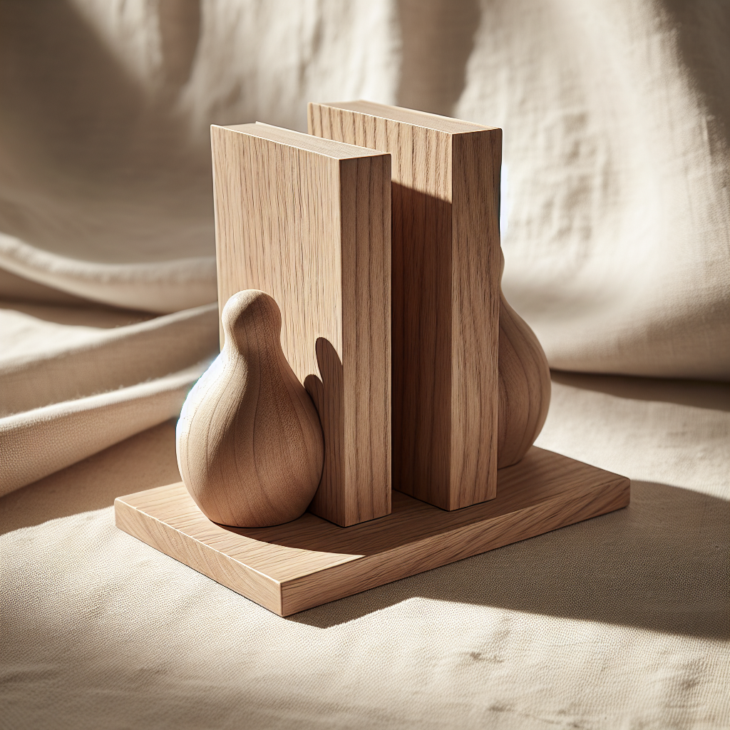 Elm Wood Bookends - Pair