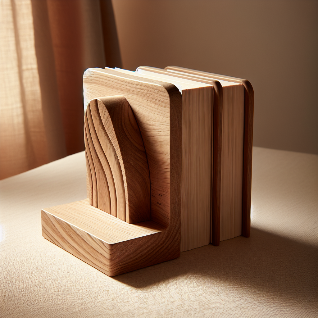 Elm Wood Bookends - Pair