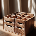Elm Wood Desk Organiser