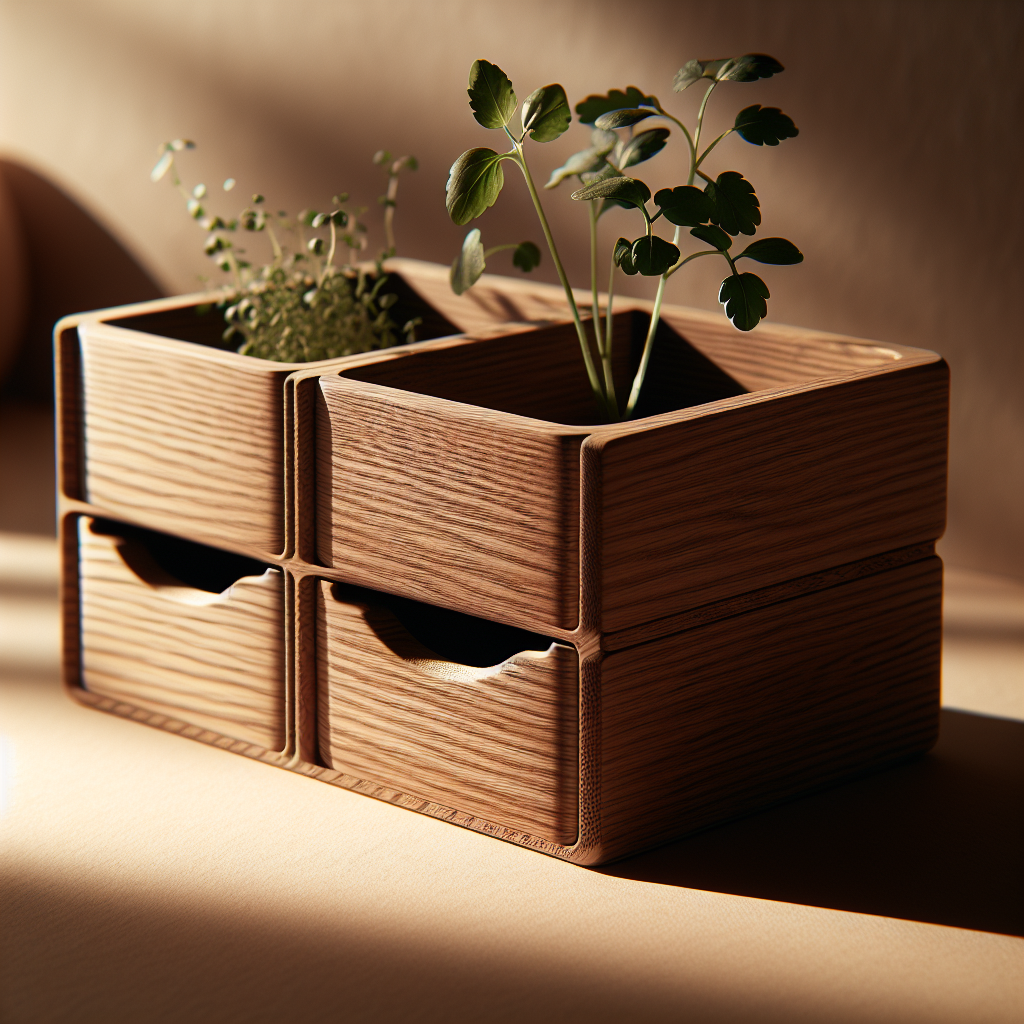 Elm Wood Herb Planter Box