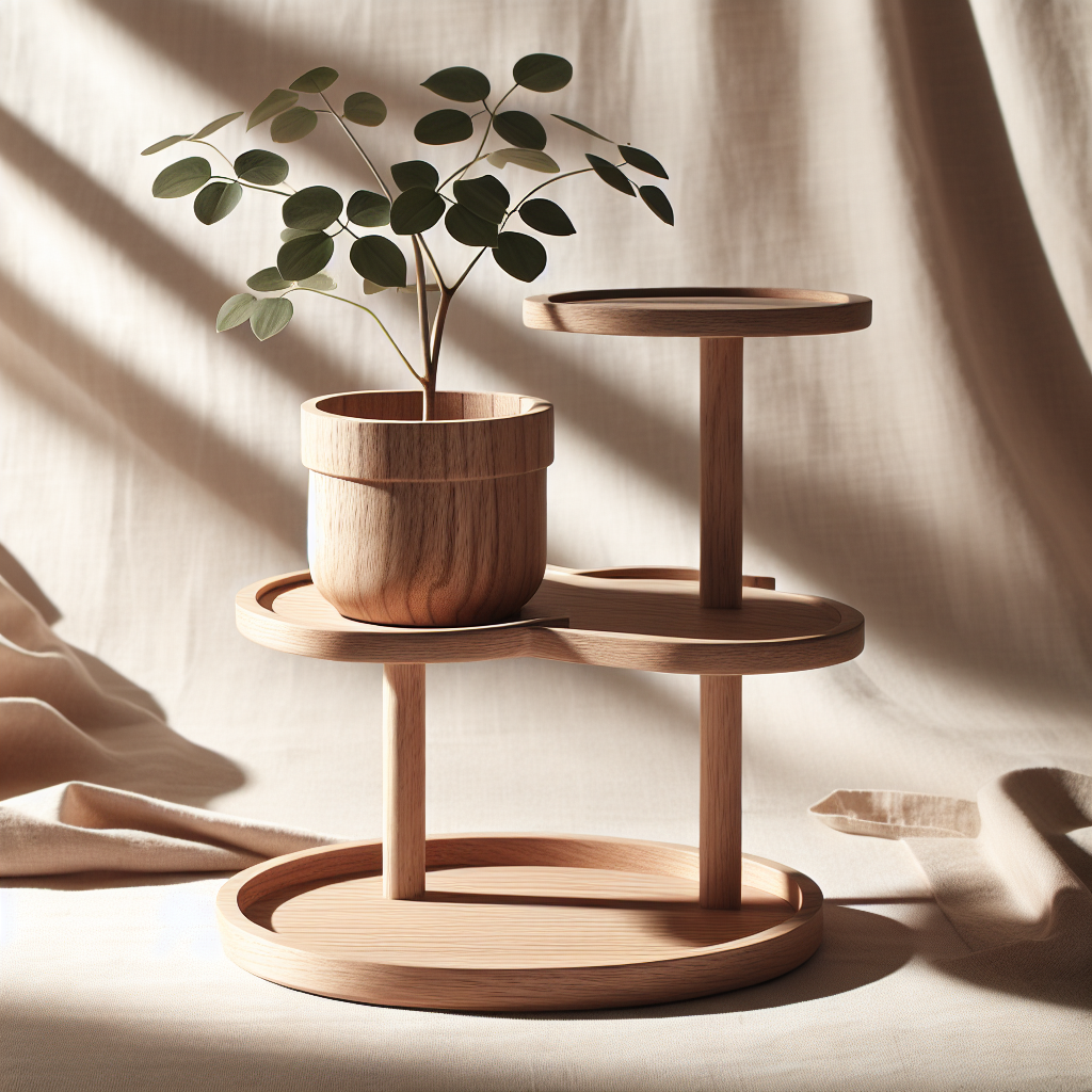 Elm Wood Plant Stand