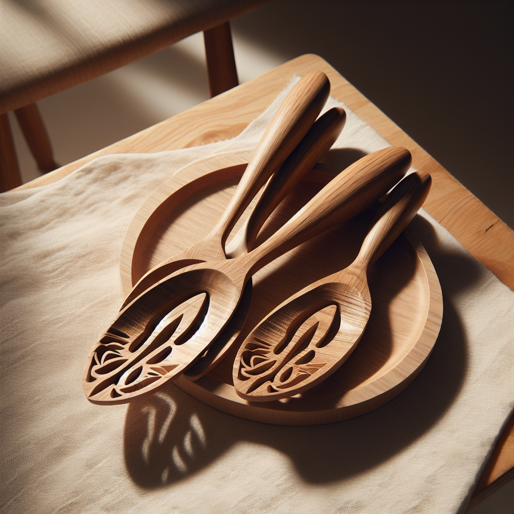 Elm Wood Salad Servers
